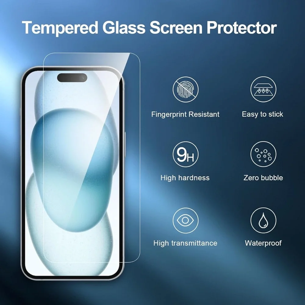 Black Tempered Glass Screen Protector for Cell Phones